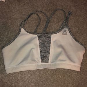 Reebok Grey and White Sports Bra